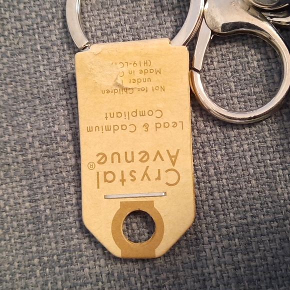 Evil Eye Rhinestone Keychain Purse Charm Round Leather Tassel - Picture 4 of 4